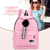 Women's Canvas Backpack School Bag for Girls Rucksack Pink