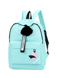 Women's Canvas Backpack School Bag for Girls Rucksack Pink
