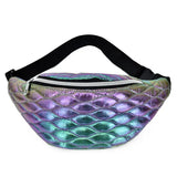 Pink Silver Fanny Pack Geometric Waist Bag