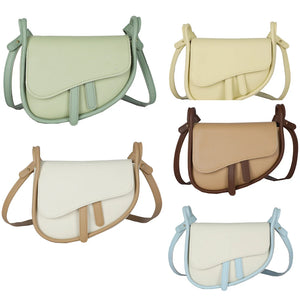 Retro Flap Shoulder Bag, PU Leather Saddle Bag
