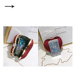 Heart Shaped Red Evening Bags Chain Clutch Purse MN1245