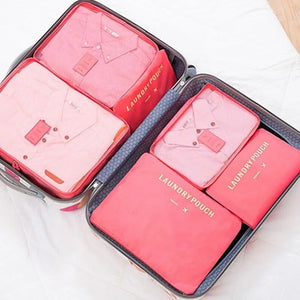 6Pcs Travel Clothes Storage Waterproof Bags Portable Luggage Organizer Pouch