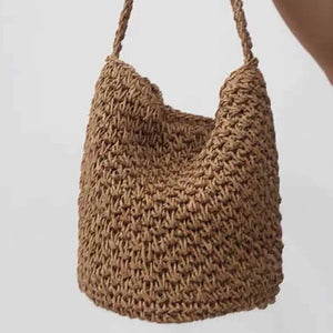 Large-capacity Straw Beach Bucket Bag