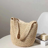 Large-capacity Straw Beach Bucket Bag