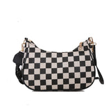 Vintage Plaid/Argyle Pattern Shoulder Bag Women Retro Crossbody Bag