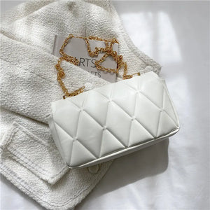 Women Bag Diamond Lattice Flap Bag Soft PU Leather Shoulder Bag