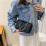 Women Bag Diamond Lattice Flap Bag Soft PU Leather Shoulder Bag