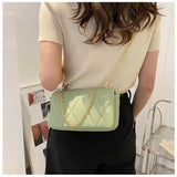 Women Bag Diamond Lattice Flap Bag Soft PU Leather Shoulder Bag