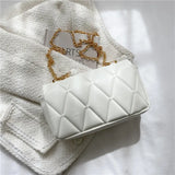 Women Bag Diamond Lattice Flap Bag Soft PU Leather Shoulder Bag