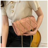 Women Bag Diamond Lattice Flap Bag Soft PU Leather Shoulder Bag
