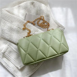 Women Bag Diamond Lattice Flap Bag Soft PU Leather Shoulder Bag