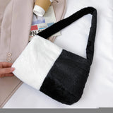 Faux Fur Shoulder Bag Fluffy Tote Handbag