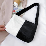Faux Fur Shoulder Bag Fluffy Tote Handbag