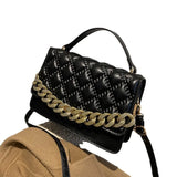 Quilted Plaid Shoulder Bag Chain Square Crossbody Messenger Bag