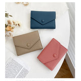 Korea Women's Short Folding Wallet Soft Leather Envelope Paper Bag