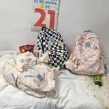 Plaid Women Backpack Harajuku Schoolbag Travel Backpacks