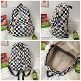 Plaid Women Backpack Harajuku Schoolbag Travel Backpacks