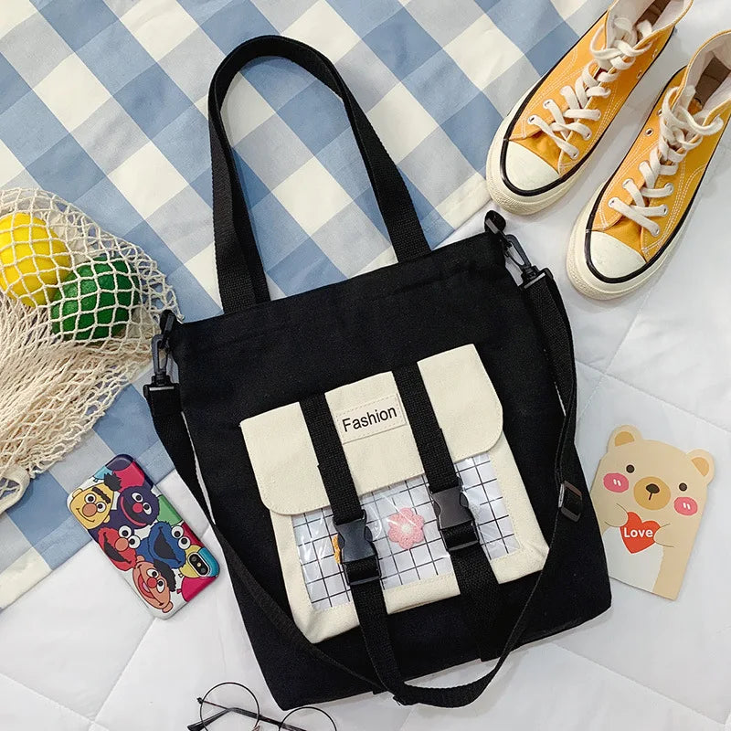 Japanese College Student Bag Large-capacity Canvas Handbag