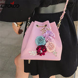 Flower Bucket Shoulder Bags Messenger Bags Small Bag Women Totes