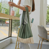 Large Capacity Shopping Handbags For Women Folded Knit Pleated Bags