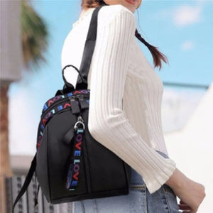 Women Mini Backpack Oxford Shoulder Bag Multi-Function Small Bagpack