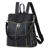 Waterproof Plaid Backpack Dual-use Bag