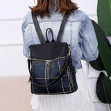 Waterproof Plaid Backpack Dual-use Bag