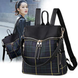 Waterproof Plaid Backpack Dual-use Bag