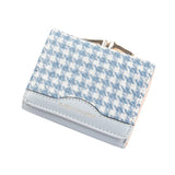 Canvas Plaid Short Purse Women's Change Clip Bag