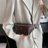 Leather Crossbody Waist Chest Bag for Women