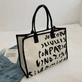 Vintage Print Women Handbag Canvas Shopping Bag Large Capacity