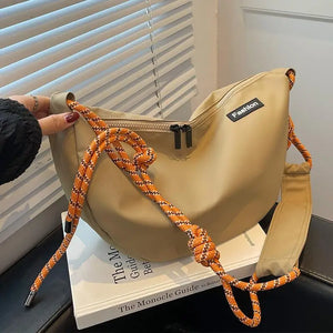 Ladies Large-capacity Shoulder Bag Canvas Dumpling Bag