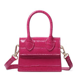 Women's Crocodile Shoulder Bag PU Leather Clutch Messenger Bag