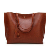 Women's PU Leather Shoulder Tote Bag Soft Leather Large Capacity