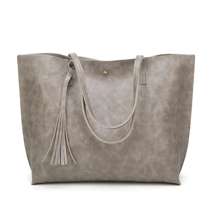 Women's PU Leather Shoulder Tote Bag Soft Leather Large Capacity