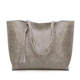 Women's PU Leather Shoulder Tote Bag Soft Leather Large Capacity