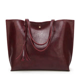 Women's PU Leather Shoulder Tote Bag Soft Leather Large Capacity