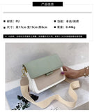 PU Leather Wide Shoulder Strap Cross Bag with Chain