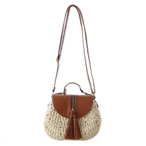 Bohemian Tassel Straw Beach Shoulder Bag