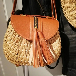 Bohemian Tassel Straw Beach Shoulder Bag