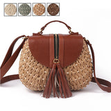 Bohemian Tassel Straw Beach Shoulder Bag
