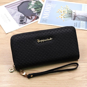 Women's Zipper Wallet Large Capacity PU Leather Hand Purse