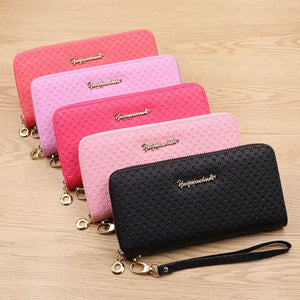 Women's Zipper Wallet Large Capacity PU Leather Hand Purse