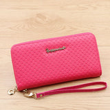 Women's Zipper Wallet Large Capacity PU Leather Hand Purse