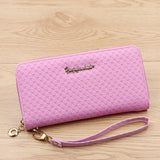 Women's Zipper Wallet Large Capacity PU Leather Hand Purse