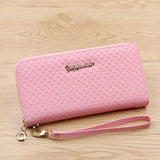 Women's Zipper Wallet Large Capacity PU Leather Hand Purse