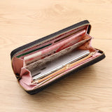 Women's Zipper Wallet Large Capacity PU Leather Hand Purse