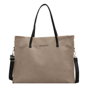 Large Canvas Tote Bag Women Shopping Shoulder Bag Solid Handle Reusable Tote