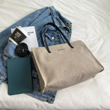 Large Canvas Tote Bag Women Shopping Shoulder Bag Solid Handle Reusable Tote