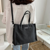 Large Canvas Tote Bag Women Shopping Shoulder Bag Solid Handle Reusable Tote